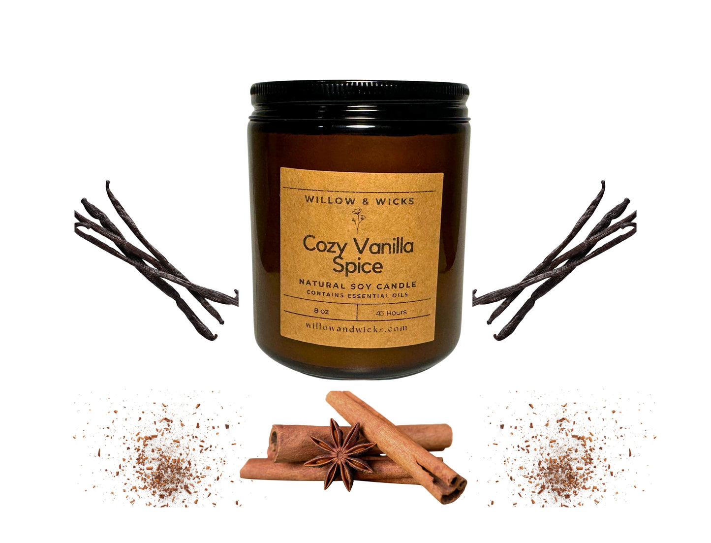Cozy Vanilla Spice Candle | Warm Vanilla & Spices