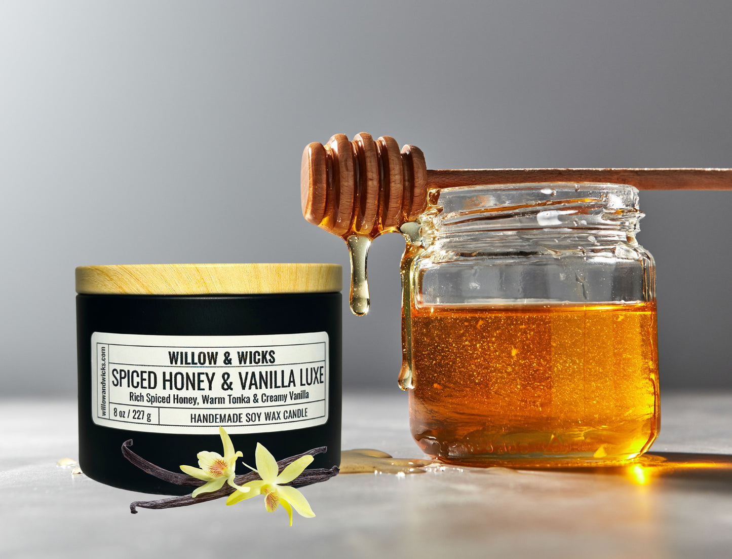 Spiced Honey & Vanilla Luxe Candle | Honey, Tonka Bean & Vanilla