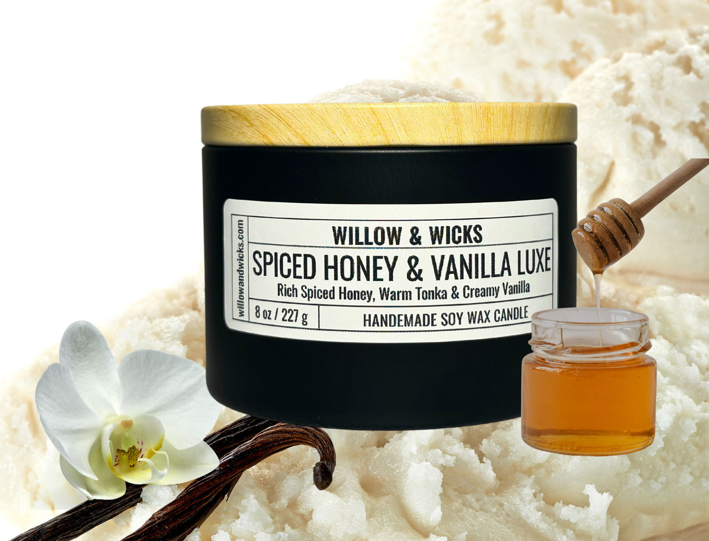 Spiced Honey & Vanilla Luxe Candle | Honey, Tonka Bean & Vanilla