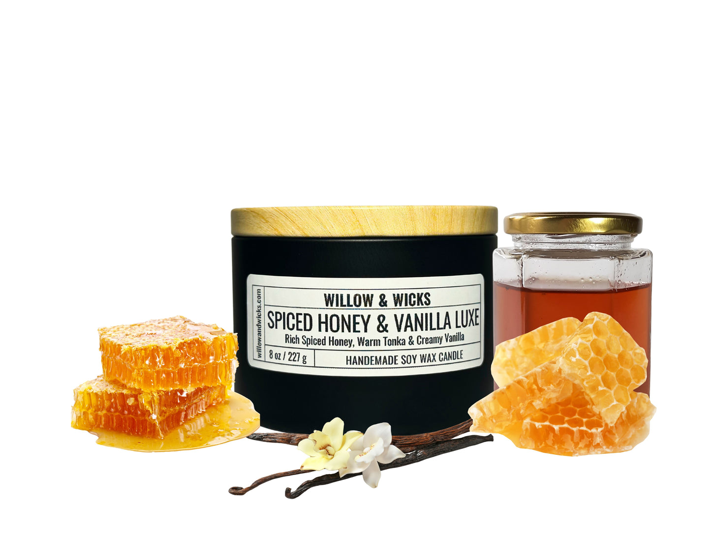 Spiced Honey & Vanilla Luxe Candle | Honey, Tonka Bean & Vanilla