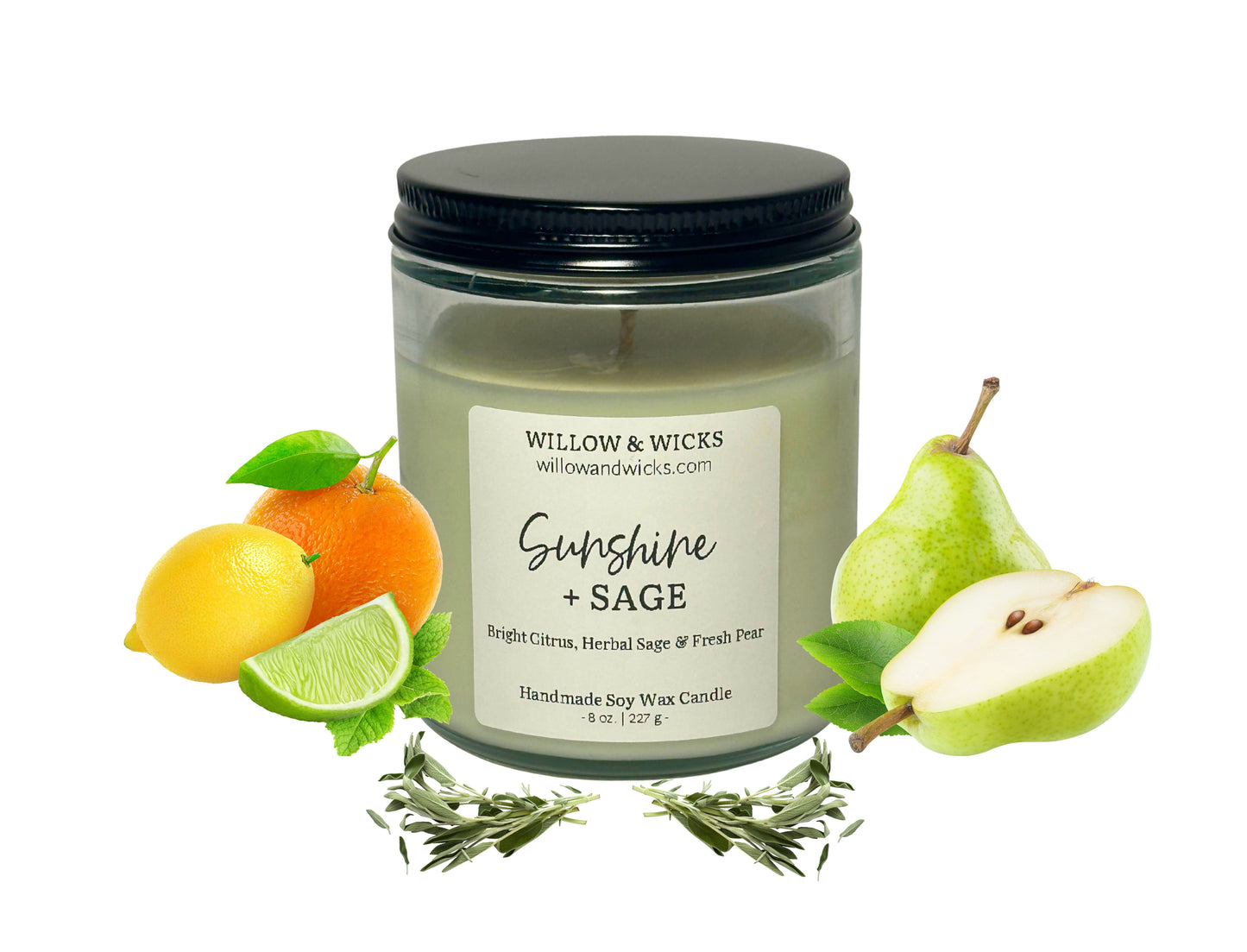 Sunshine & Sage Candle | Citrus, Pear & Sage